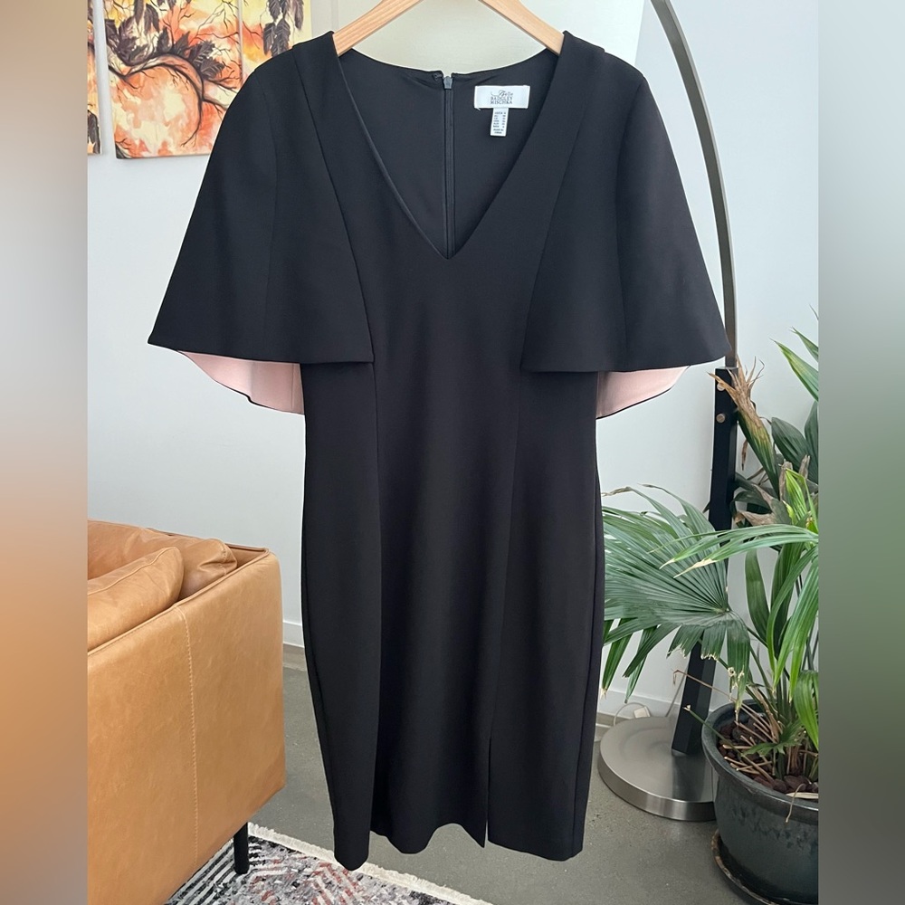 Belle Badgley Mischka Nev Cape Sleeve Dress - Picture 2 of 5